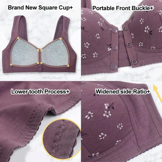 New Anti Sagging Button Up Cooling Cotton Bra